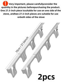 2 件不锈钢炉缝盖、炉槽填充材料、炉顶装饰套件、炉槽盖、耐热易清洁、适用于炉顶与柜台之间的保护、易于伸缩、长度 13.8 英寸至 27.5 英寸、宽度 0.79 英寸 - 多色A - 查看 6