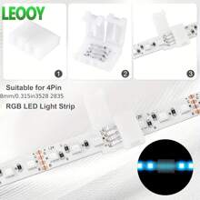 leooy LED-Verbinder: 10 mm breite gerade/L-förmige/T-förmige/X-förmige Verbinder, geeignet für 3528/5050 SMD RGB 7-Farben-LED-Leuchtzubehör, lötfreie Clip-Verbinder - lötfreie Adapter-Verbinder