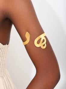 1 件时尚个性化金属蛇形线圈设计手镯，独特的金色蛇头袖口，适合派对、聚会、送给女朋友、妈妈的礼物、节日派对、街头嘻哈风格 - 小蛇 - 查看 12