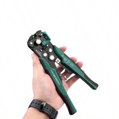 Multifunktionaler automatischer Drahtabisolierer und -schneider - Profi-Qualität, automatisch einstellbares Abisolierwerkzeug mit Crimpfunktion, geeignet für Elektriker, robuste Metallverarbeitung