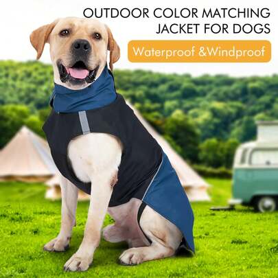 Imperméable pour chien avec design boucle réglable réfléchissant. Vêtement pour animal de compagnie avec ouverture de traction, idéal pour chiens de taille moyenne et grande