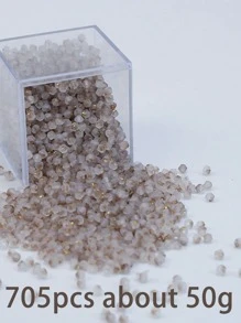 705 piezas/50g Cuentas de arroz de cristal facetado y escarchado en color dorado para hacer joyería, pulseras, collares, decoración de ropa y manualidades DIY