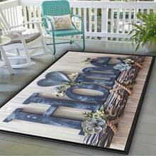 1 件欢迎信和心形印花门垫、图案地毯、圣诞家居装饰垫 - 花卉和格子地毯、适用于厨房和浴室装饰、卧室入口装饰垫、趣味印花垫、浴室地毯、最适合圣诞节、多房间垫（圣诞格子/贝壳/花环） - 彩色 - 查看 5