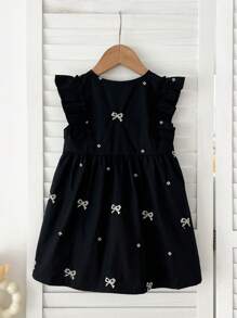 Girls Summer New Butterfly Embroidery Dress, Sweet Young GirlPrincess Dress