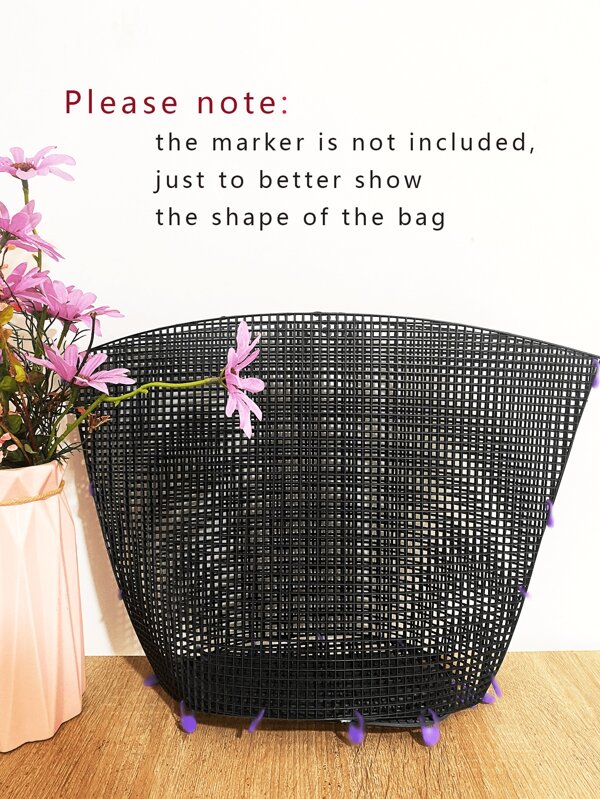 1 peça Bolsa de Mão Transversal com Franja, Materiais de Tricô DIY de Malha Plástica incluindo Gancho de Crochê plástico, Almofada Pequena e Modelo Moldador
