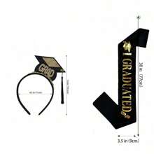 1pc/2pcs/Set Grad Cap Graduated Satin Sash Graduation Party Decoration Supplies Photo Props Mini Bachelor Hat