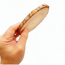 3-12cm de espesor, 1 paquete, rodajas redondas de madera sin terminar de pino Natural, círculos con discos de troncos de corteza de árbol, manualidades, pintura para de boda - 2 piezas de 8 a 10 cm - Ver 8
