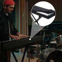 Funda para piano electrónico de 88 teclas con cordón, funda completa de tela técnica con pantalla espectral para piano eléctrico de 88 teclas - Negro - Ver 7
