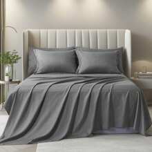 5/7 Piece Solid Color Bed Comforter Set Queen, Creative Geometric Pattern Design, Soft And Comfortable Summer Bedding Set.Bed In A Bag For All Seasons, Includes Comforter, Flat Sheet, Fitted Sheet, Pillowcases,  Ideal Gift. - Màu xám đen - Xem 10