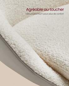 VASAGLE Tabouret de Bar, Lot de 2, Chaise de Cuisine, Réglable en Hauteur, Pivotant à 360°, Socle, Repose-Pieds, Acier, pour Comptoir, Bar, Salle à Manger, Blanc Crème - Blanc - Voir 5