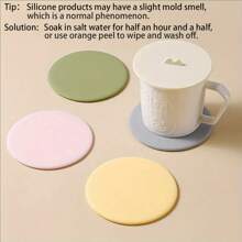 1/2/6pcs Macaron Colored Silicone Cup Lid - Heat-Resistant, Dustproof, Food Safe Circular Lid, Suitable For Tea And Water Cups, Very Suitable For Household Use