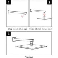 1pc Home Fixed Shower Head, Stainless Steel Material, Square Rainfall Shower Head, 4/6/8/10 Inch Bathroom High Pressure Rainfall Shower Head, Bathroom Accessories Home Bathroom Decor Summer
