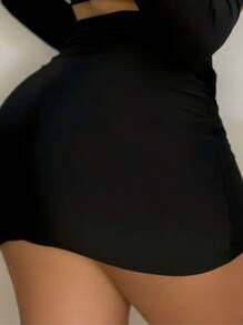 MINI SKIRT - Black - View 4
