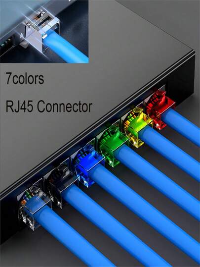 49/99/149/199个装 Cat6 RJ45 连接器，以太网线压接连接器（Cat6 RJ45 端头/Cat6 连接器/RJ45 模块化插头/以太网插头/网络连接器），适用于实心和 Cat 6 标准线缆，7 种颜色可选