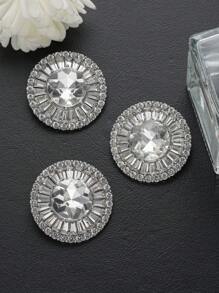 1pc/Set Delicate Metal Round Rhinestone Button, Luxury Fashion Versatile Decorative Sewing Button For Sweater, Coat, Jacket, Suit, DIY Crafts, Clothing, Scarf, Glove, Hat, Bag, Shoe
