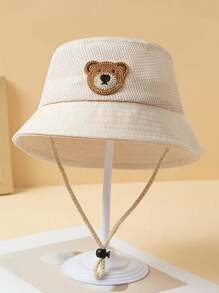 1 Piece Of Solid Color Baby Bear Bucket Hat Boys And Girls Cute Fashion Bear Bucket Hat Daily Party Baby Spring And Summer Bucket Hat