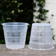 Încărcare 3 buc, ghiveci transparent pentru orhidee cu orificiu de scurgere, ghiveci din plastic respirabil cu fante pentru terasă interioară și exterioară