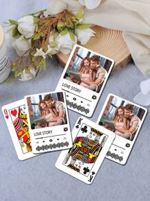 Carte da gioco personalizzate con foto, carte da poker personalizzate e impermeabili con scatola regalo per matrimoni e feste - stampa parziale - Multicolore - Visualizzare 6