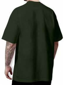 Basic Cotton T-Shirt With Round Neck, Moon And Solar Eclipse Design - Burgundy - View 2