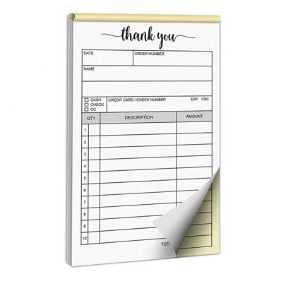 100 Pages/Thank You Receipt, White Yellow Two Copy Carbon Free Receipt, Invoice With Paper Pad,School Supplies,Back To School
