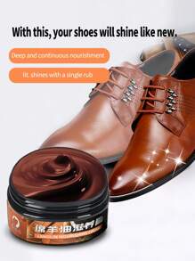 棕色高品质皮革鞋油 - 适用于靴子、钱包、家具蜡皮革护理剂 - 3.53 盎司罐装