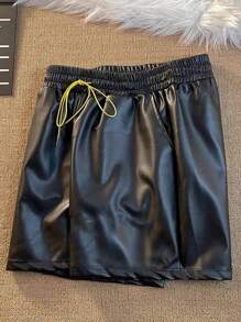 新款男士街头风格皮短裤，时尚休闲百搭街头服饰