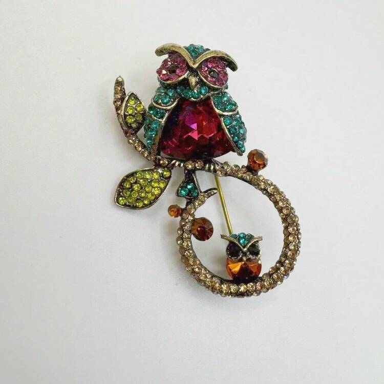 Cute Owl Shaped Brooch, Popular European & American Style - Ancient Bronze - View 6