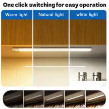 2pc - LED Motion Sensor Under Cabinet Light, USB Rechargeable Kitchen Light Strip, Induction Light, Wardrobe Lighting, Adjustable Color Temperature, Suitable For Kitchen, Wardrobe, Stairs