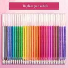 48色闪光凝胶笔，彩色闪光凝胶墨水笔，适用于子弹日记、艺术、剪贴簿、霓虹金属荧光笔、成人发光凝胶笔、返校
