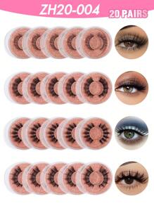 20 par naturalnych pełnych hybrydowych sztucznych rzęs, grube kręcone puszyste rzęsy do użytku na imprezach, komiksowe rzęsy, niezbędne w podróży, pojedynczo pakowane sztuczne rzęsy, naturalne wielokrotnego użytku sztuczne rzęsy z norek 3D, przedłużanie rzęs