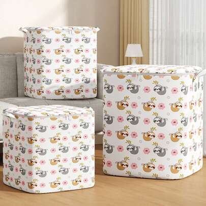 1个大开口收纳盒，容量大，可收纳裤子、毛衣、羽绒服、毯子、床上用品等防尘物品，3D立体设计，便携式家居收纳盒，适用于卧室、衣柜，可堆叠，节省空间，拉链顺滑，易于开合，优质面料，适合开学季使用