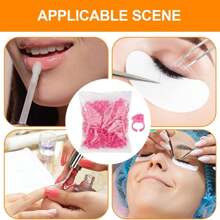 100pcs Reusable Washable Nail Polish Adhesive Microblading Cup, Eyelash Extension Glue Ring Holder, Beauty Tool Accessories
