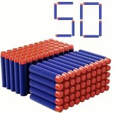 400/200/100/50 قطعة رصاصة جامدة زرقاء برأس مستدير 2.83 بوصة لسلسلة نيرف مسدس شطب، اكسسوارات بندقية لعب للأطفال
