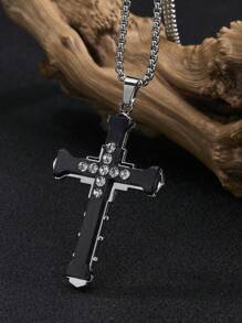 1 chiếc vòng cổ mặt thánh giá thời trang đa năng đính đá, trang sức phụ kiện Gothic Chic cá nhân hóa, phù hợp để kết hợp với áo len, áo phông, quà tặng cho học sinh, bạn bè, anh chị em, cặp đôi, áp dụng cho tiệc tùng, sinh nhật, ngày lễ tình nhân, kỷ niệm - Nhiều màu - Xem 2