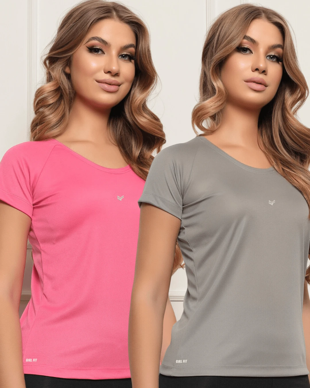Kit de 2 Camisas de Treino Academia Feminina DryFit - Blusas de Academia Feminina Confortável Manga Curto Gym - Camisetas de Academia Feminina