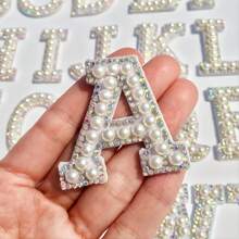 26pcs Colorful Crystal Rhinestone & Faux Pearl Letter Patches - Fashionable Accessories For Clothing & Bags - Suitable For DIY Fashion Enthusiasts - Great For Customizing Bags, Jackets And Shoes