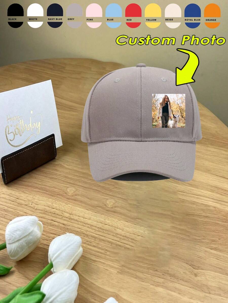 [Customizable] 1 Customizable Printed Photo, Logo, Text Baseball Cap, Trucker Hat, Unisex Design, Suitable For Parties, Holidays, Anniversaries, Collections, Durable, Cute, Vivid Colors, Y2K, Fashion, Unisex, Casual, Customized, Personalized, Unique, Ideal Gift For Him - Multicolor - View 1