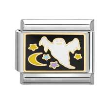 1件套模块化串珠手链DIY套装，饰有花朵、海洋、眼睛、月亮、心形元素，适合作为派对礼物/送给朋友/情侣的礼物，适用于圣诞节、新年、万圣节、情人节，设计精美，不锈钢材质。