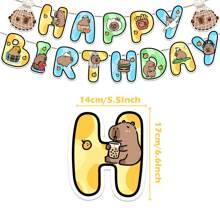 Cute Capybara Balloon Animal Design Balloons Pastel Decoration Kit Birthday Party Decorations Capybara Backdrop Sweet Birthday - Multicolor - View 5
