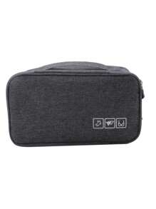 Travel Portable Storage Organizer Bag, Lightweight Oxford Fabric, Multifunctional Compact Packing Solution With Zipper Pouches For Underwear And Accessories, Hand Washable, With Black, Blue, Grey, Purple(Zipper Lining Color Random)