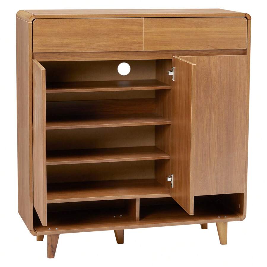 Living And Home 5-Tier Enryway Cabinet Shoe Cabinet - Brown-size Large: 100cm W X 33cm D X 107cm H - View 1