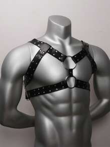 PU Leather Men Harness Belts With Buckle Bondage Belts Punk Gothic Chest Body Harness Straps Lingerie Suitable For Teen Summer Casual Outdoor Athletic Or Vacation Travel Or Graduation Gifts Or Birthday Dress Accessories Or Daily Wear