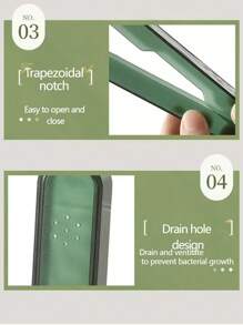 1pc/2pcs Toothbrush Holder, Wave Pattern Toothbrush Organizer Box, Portable Toothbrush Case With Cover, Dental Care Storage Box, Suitable For Travel And Business Trip