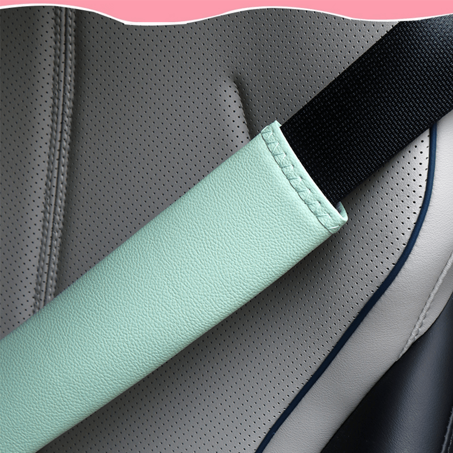 2 pièces Protections d'épaules de ceinture de sécurité de voiture, en PU minimaliste anti-abrasion anti-frottement, protecteur de ceinture de sécurité du véhicule pour décoration, pour hommes et femmes, toutes saisons