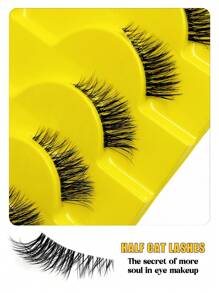 10 Pairs Half Lashes With Clear Band Cat Eye Tail Elongated Eyelashes Natural Look Wispy Faux Mink Lashes Fluffy Soft False Eyelashes Natural Makeup,Suitable For Everyday Wear, Party Wear, Valentine's Day Makeup