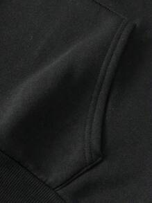 Ladies  Cartoon Duck Print Hooded Sweatshirt, Loose Casual Autumn And Winter Clothes Women - 黑與白 - 查看 6