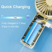 Portable Fan With LED Speed Display, Powerful Airflow, Rechargeable Travel Fan Suitable For Outdoor Camping, Mini Fan With Phone Holder