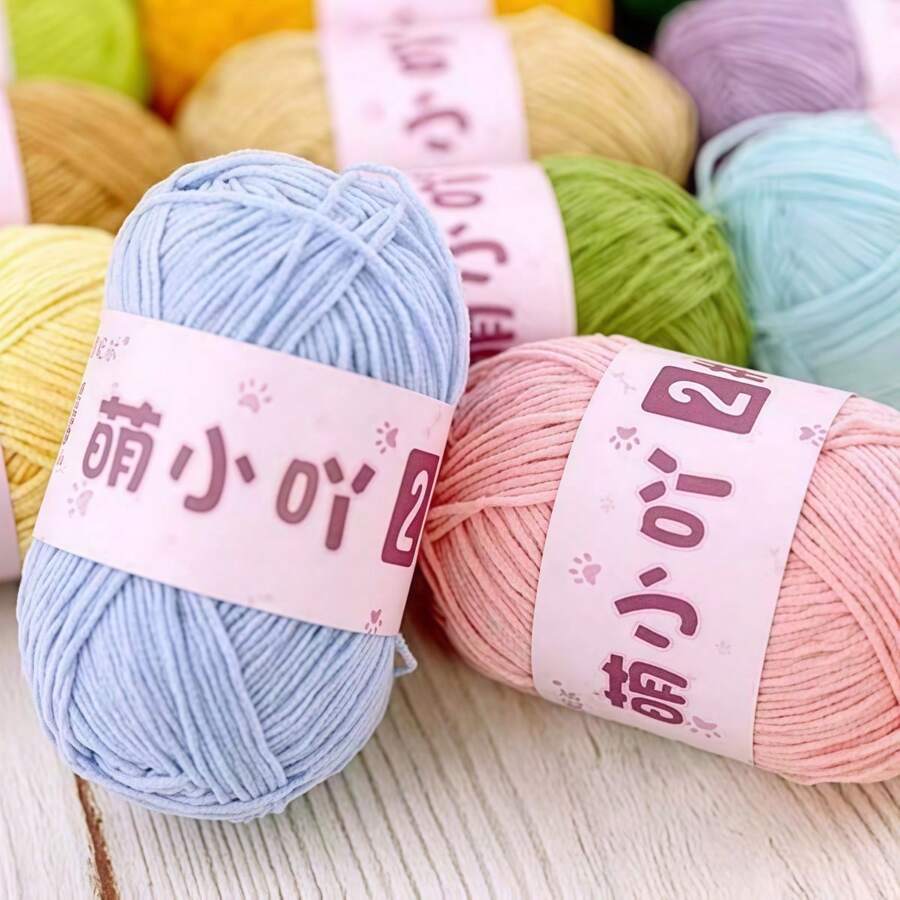 DUWEN 1.5mm Matte Chenille Yarn Doll Thread Handmade Crochet Knitted Material Thin Ice Stripe Thread