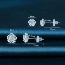 Elegant Clear Plastic Rose Stud Earrings Set For Sensitive Ears, 2 Pairs - Hypoallergenic Simple Style, Daily Wear, All-Season Comfort Fit With No Plating - Featherlight Women's Fashion Jewelry
