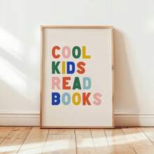 1pc, Canvas Hanging Picture, Framed Decorative Painting, Poster, Wall Art, Chic And Cool Young People Love Reading Canvas Wall Art - Bright Colors, Simple Design, Suitable For Game Rooms, Classrooms And Home Decor - Perfect For Young People's Rooms And Living Spaces Gifts Birthday Graduation